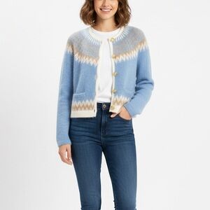 NWT J. Crew fair Isle brushed yarn cardigan large size
